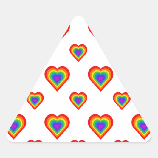 Sticker Triangulaire Coeur arc-en-ciel (Devant)