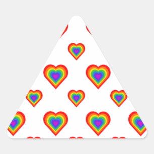 Sticker Triangulaire Coeur arc-en-ciel