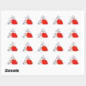 Sticker Triangulaire coeur je t'aime (Feuille)