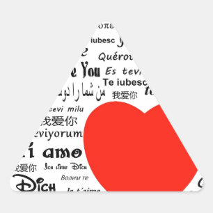 Sticker Triangulaire coeur je t'aime