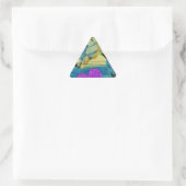 Sticker Triangulaire Coeur rose et Cheval jaune (Sac)