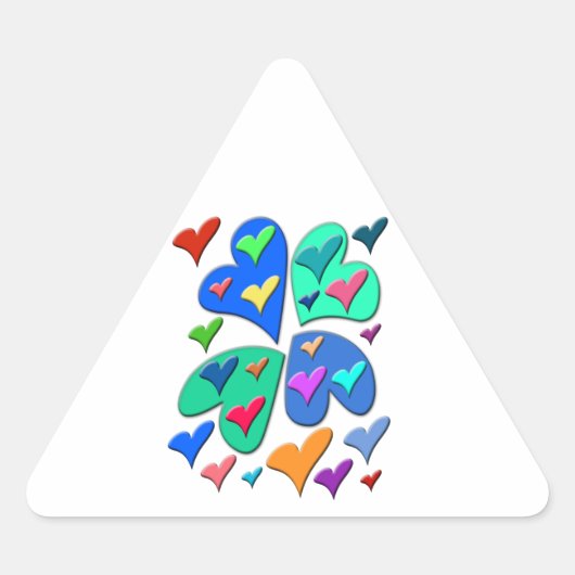 Sticker Triangulaire Coeurs colorés (Devant)