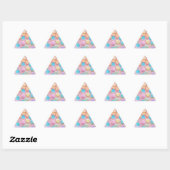 Sticker Triangulaire coeurs de bonbons valentines (Feuille)