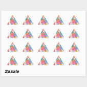 Sticker Triangulaire Cœurs de Confettis Pastels (Feuille)