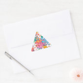 Sticker Triangulaire Cœurs de Confettis Pastels (Enveloppe)