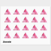 Sticker Triangulaire Cœurs de confettis roses (Feuille)