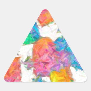 Sticker Triangulaire Cœurs de la Saint-Valentin pastel impressionniste