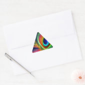Sticker Triangulaire Colorful Peacock Feather (Enveloppe)