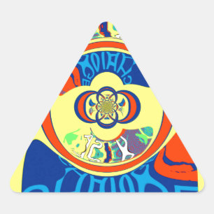 Sticker Triangulaire Colorful USA Change : Un design festif