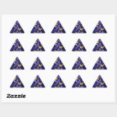 Sticker Triangulaire Composition avec papillons de saphir (Feuille)