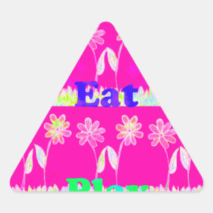 Sticker Triangulaire Conception de fleurs pour manger jouer amour inspi