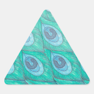 Sticker Triangulaire Conception de Motif Peacock turquoise