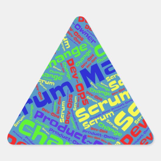 STICKER TRIANGULAIRE CONCEPTION DE SCRUM AGILE (Devant)