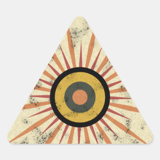 Sticker Triangulaire Conception de soleil levant rétro bohème