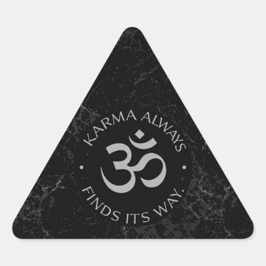 Sticker Triangulaire Conception d'Om de Karma spirituel - Collection Mi (Devant)