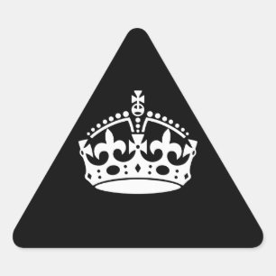 Sticker Triangulaire CONSERVER CALME COURONNE sur la décoration noire