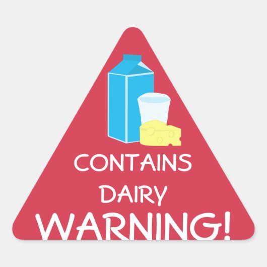Sticker Triangulaire Contient Lait Laitier Fromage Aliments Allergie Av (Devant)