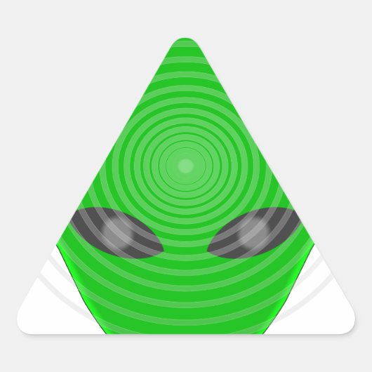 Sticker Triangulaire Contrôle mental de la tête de l'Alien (Devant)