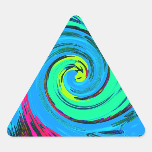 Sticker Triangulaire Cool I Love Hawaii : Floral Pop Art motif Design (Devant)