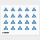 Sticker Triangulaire Coquillage vintage Et Motif Vagues (Feuille)