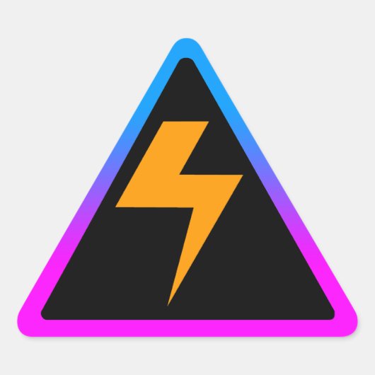 Sticker Triangulaire Corey Tiger 80s Zap Lightning Bolt (Devant)