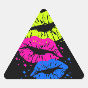 Sticker Triangulaire Corey Tiger Lèvres et Étoiles des années 80