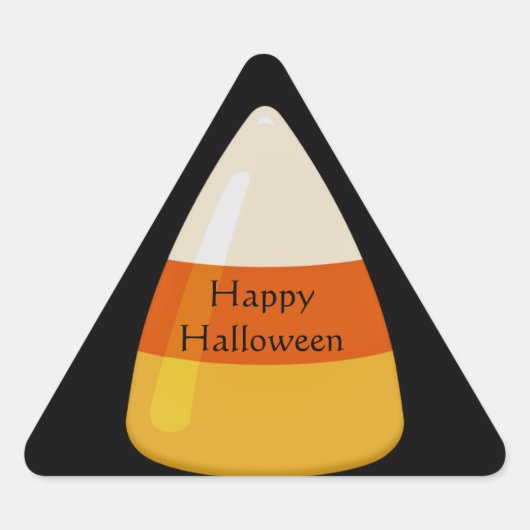 Sticker Triangulaire Corne de bonbons d'Halloween (Devant)