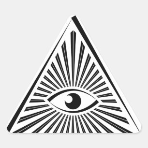 Sticker Triangulaire Couleur personnalisée Mystère oeil espionnage Pyra