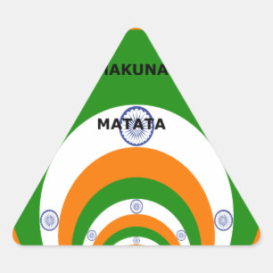 Sticker Triangulaire Couleurs du drapeau national de l'Inde Design. Hak