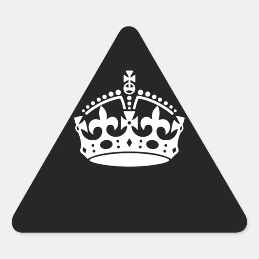 Sticker Triangulaire Couronne de calme Iconique sur noir (Devant)