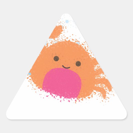 Sticker Triangulaire Crabe caricaturale orange (Devant)