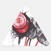 Sticker Triangulaire Crâne avec conception casque (Devant)