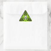 Sticker Triangulaire Crâne vert biodangereux (Sac)