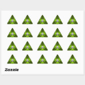 Sticker Triangulaire Crâne vert biodangereux (Feuille)