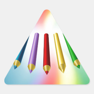 Sticker Triangulaire Crayons de couleur