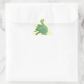 Sticker Triangulaire créature imaginaire mythique dragon vert mignon (Sac)