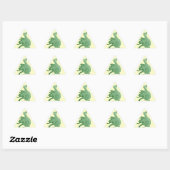 Sticker Triangulaire créature imaginaire mythique dragon vert mignon (Feuille)