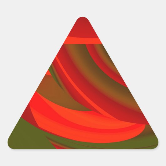 Sticker Triangulaire Cubiste rouge et vert Abstrait (Devant)