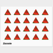 Sticker Triangulaire Cubiste rouge et vert Abstrait (Feuille)