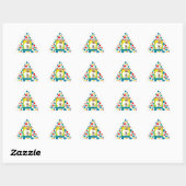 Sticker Triangulaire Cupcake d'anniversaire - Bichon Frise (Feuille)