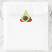 Sticker Triangulaire Cute Avocado Dans Le Coeur Rouge (Sac)
