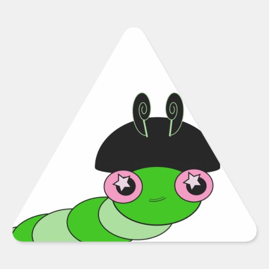 Sticker Triangulaire Cute Caterpillar (Devant)