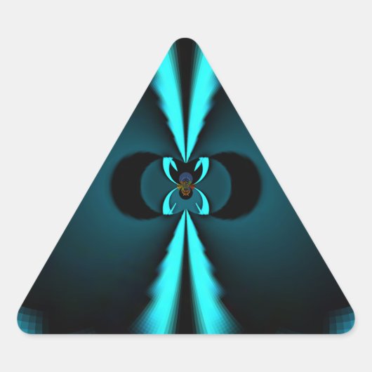 Sticker Triangulaire Cyan et Black Abstrait Art Print (Devant)