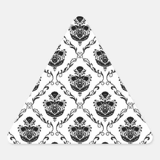 Sticker Triangulaire Damas noir traditionnel (Devant)