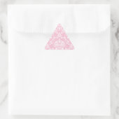 Sticker Triangulaire Damas rose et blanc (Sac)