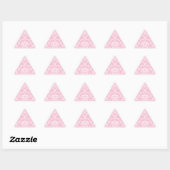 Sticker Triangulaire Damas rose et blanc (Feuille)