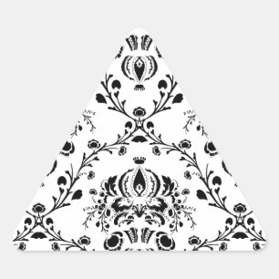 Sticker Triangulaire Damask blanc et noir