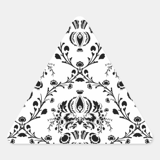 Sticker Triangulaire Damask blanc et noir (Devant)