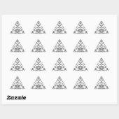 Sticker Triangulaire Damask blanc et noir (Feuille)