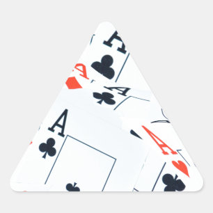 Sticker Triangulaire "Deck of Destiny : Layered Aces in a Poker Shuffle